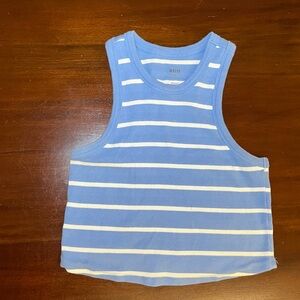 Maeve Blue and White Striped Top